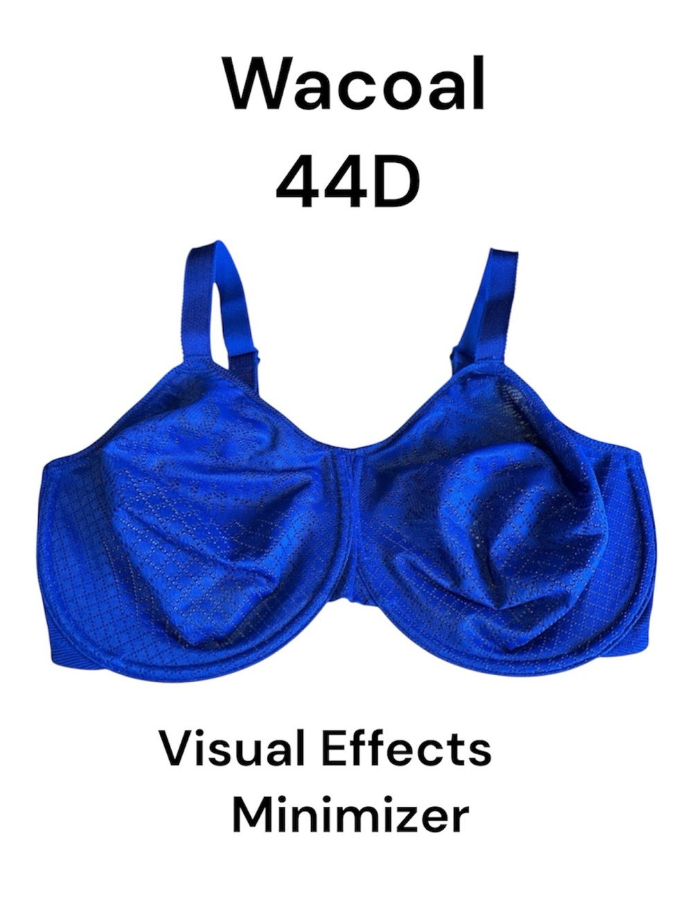 Wacoal Bra Royal Blue Visual Effects Minimizer Size 44 D